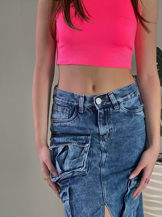Falda Cargo Denim
