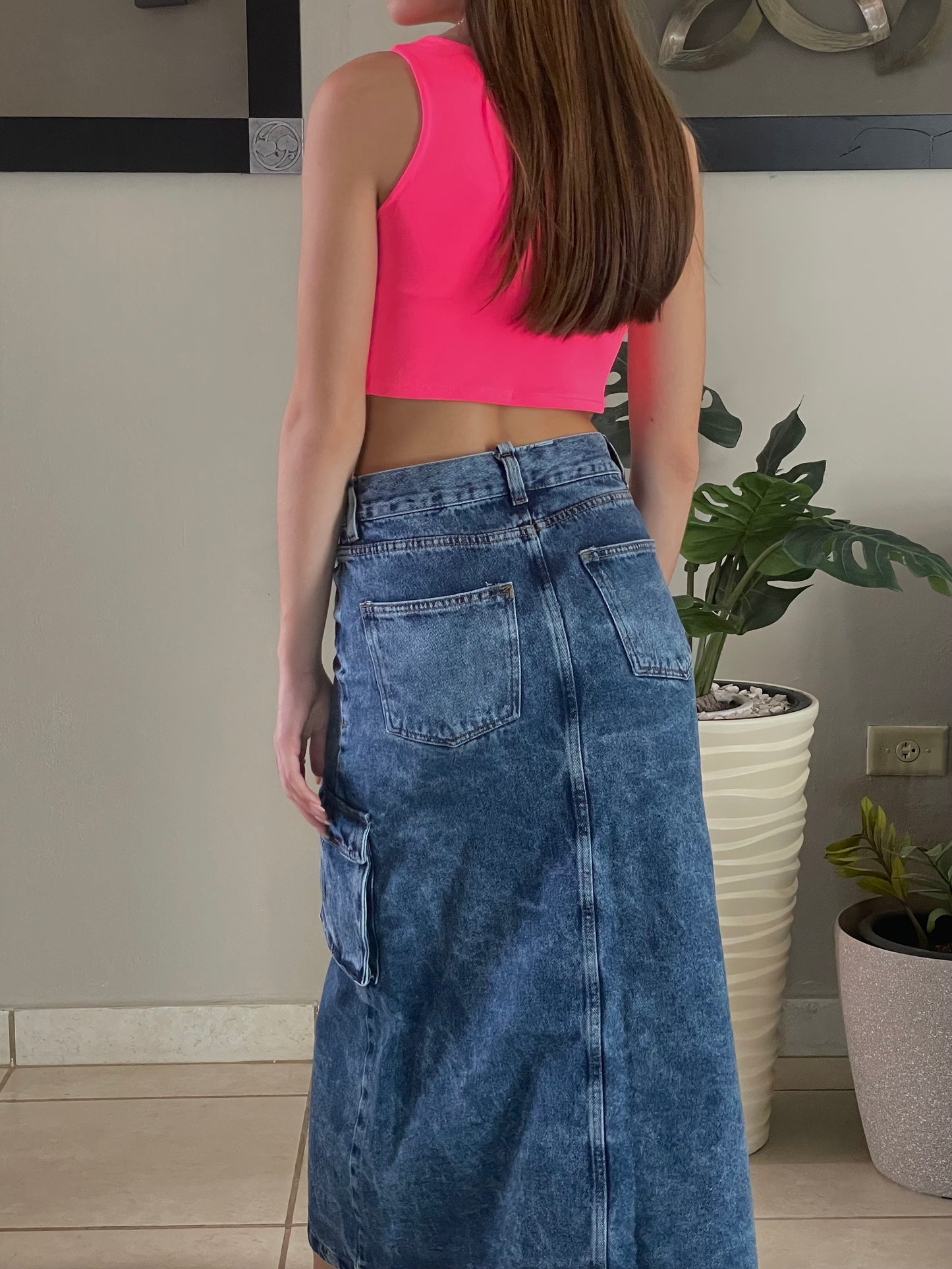 Falda Cargo Denim