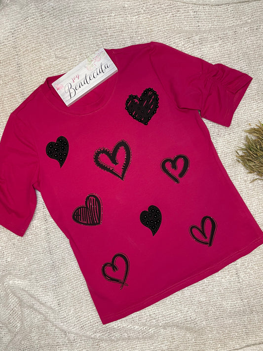 Colette Magenta Heart Top